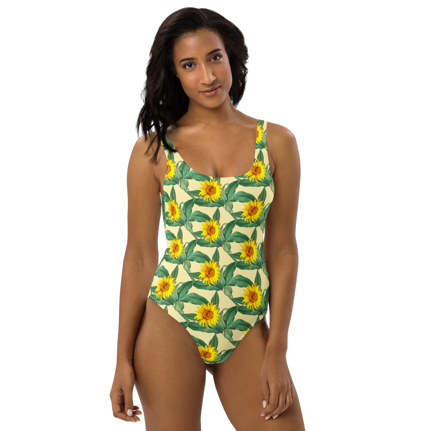 Sunflower Power Pattern One-Piece Swimsuit