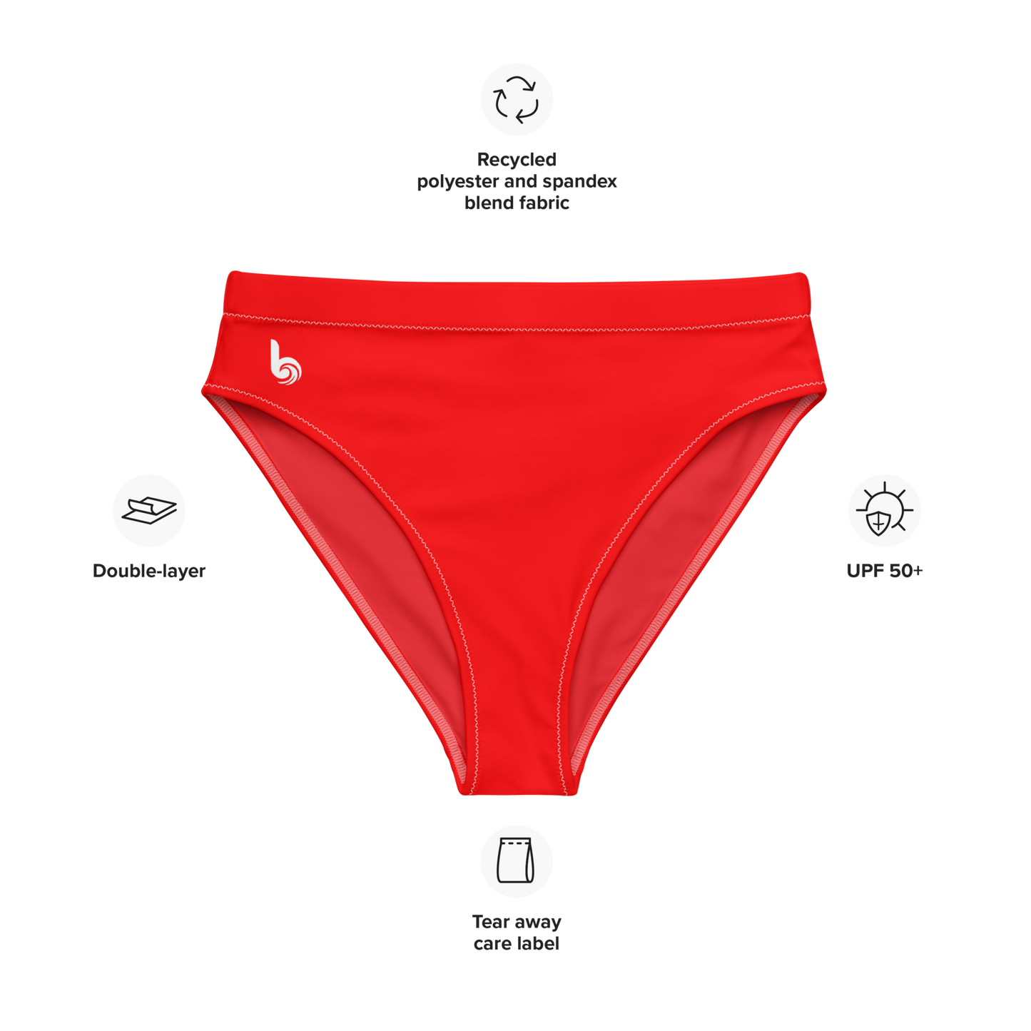 Lifeguard Red Recycled Bikini Bottom