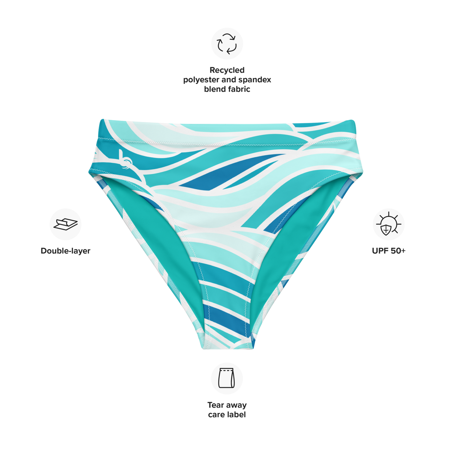 Water Goddess Pattern Recycled Bikini Bottom