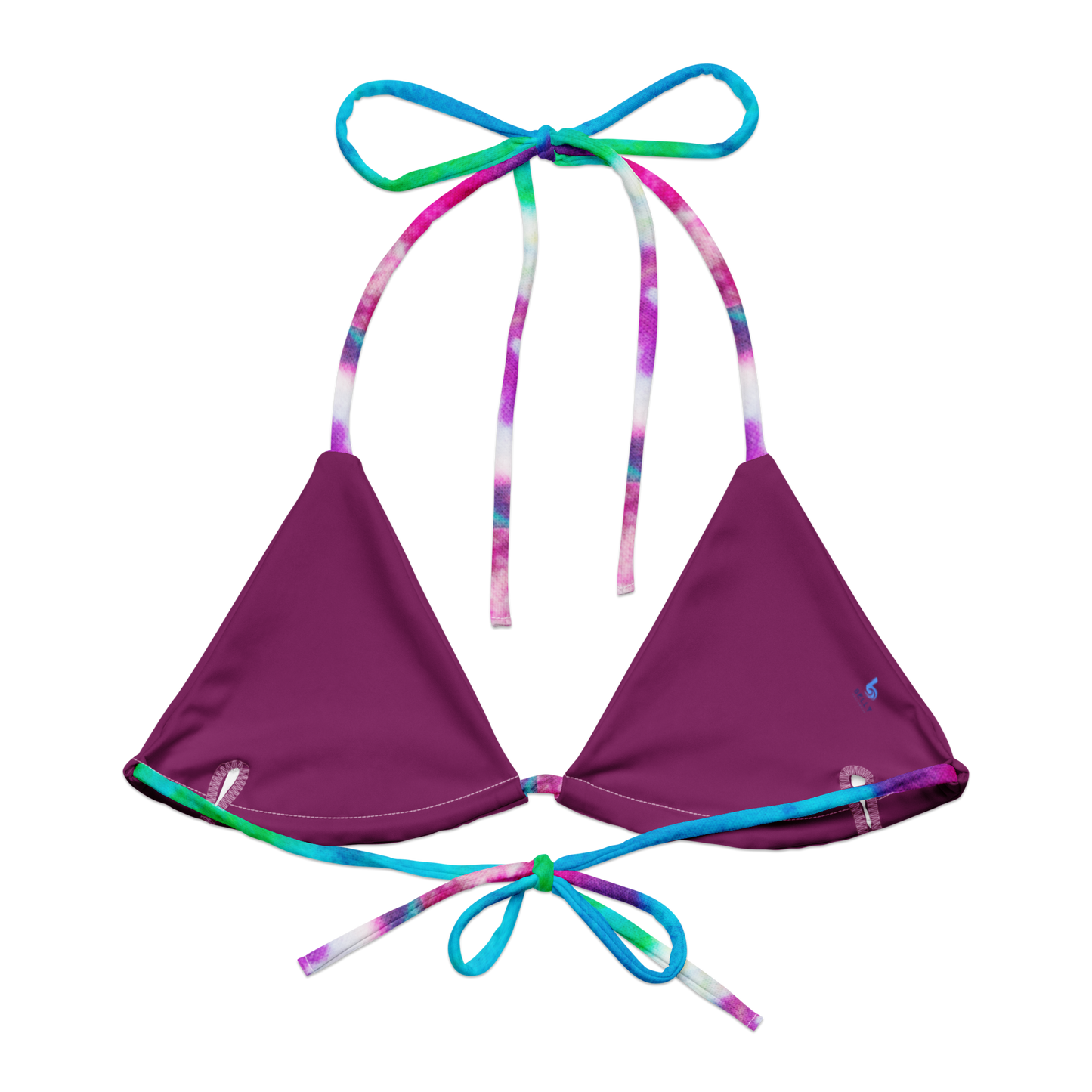 Rainbow-Dye Recycled String Bikini Top