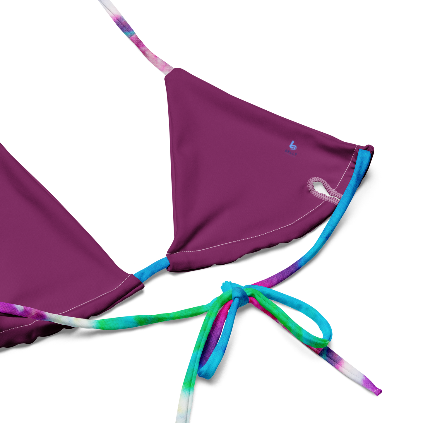 Rainbow-Dye Recycled String Bikini Top