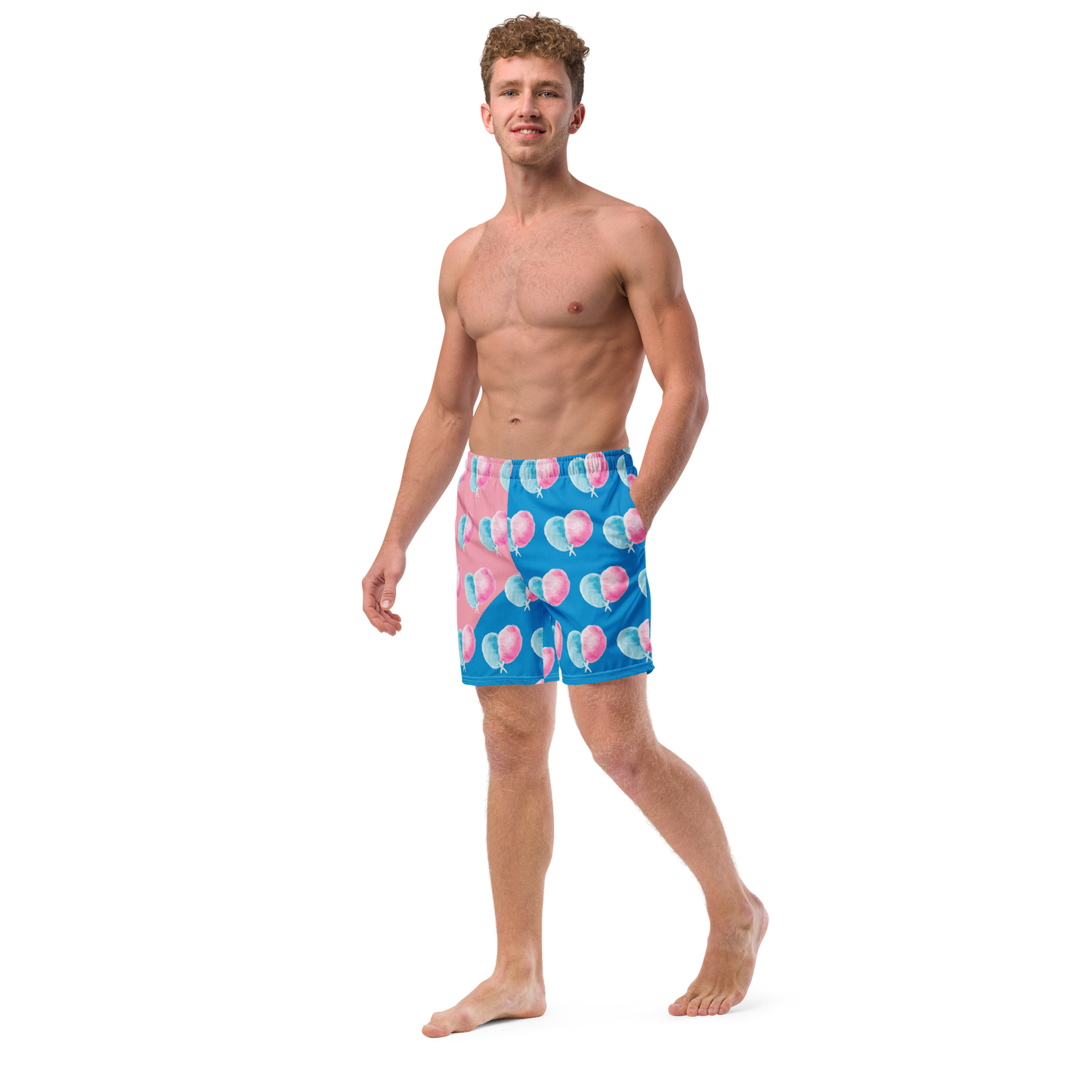 Cotton Candy King Pattern Swim Trunks